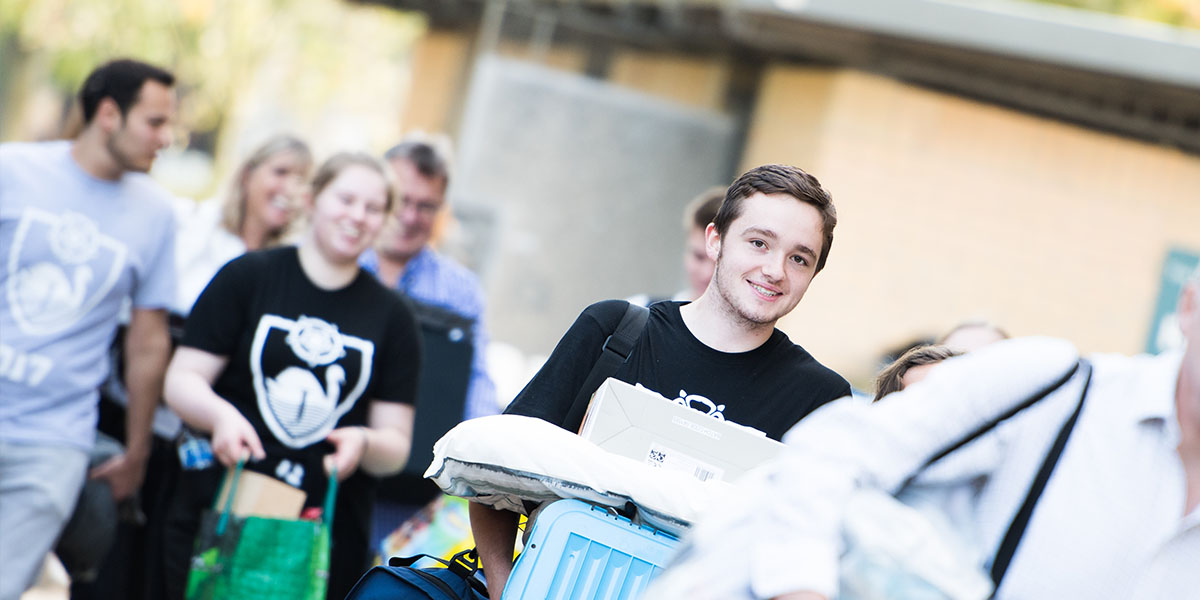 A Group of James College Students Moving In